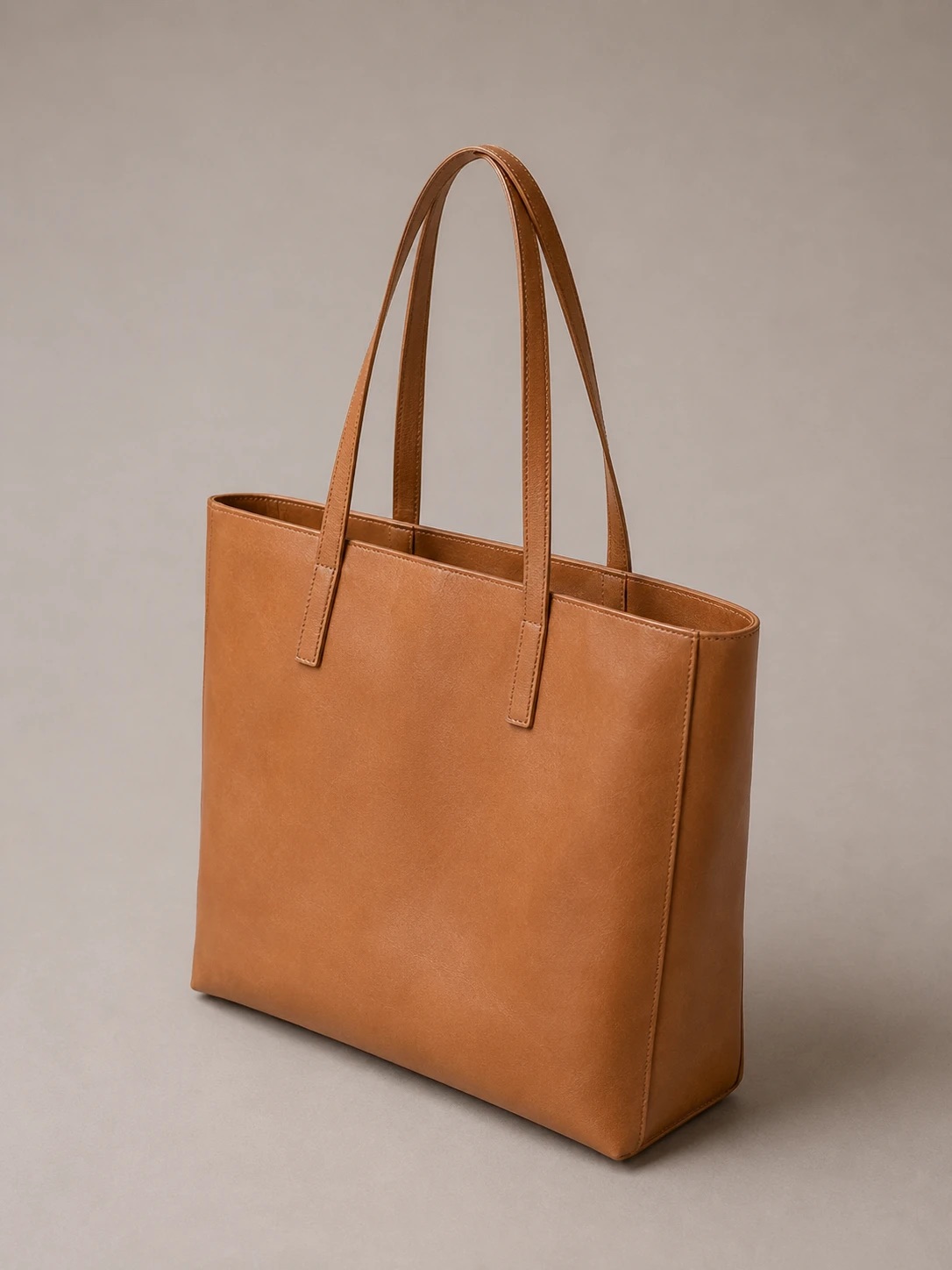 Ansel Structured Tote in tan